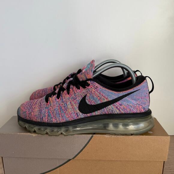 RARE 2015 Nike Flyknit Max MultiColor Women Running Sneakers - SZ 9 - Picture 4 of 13